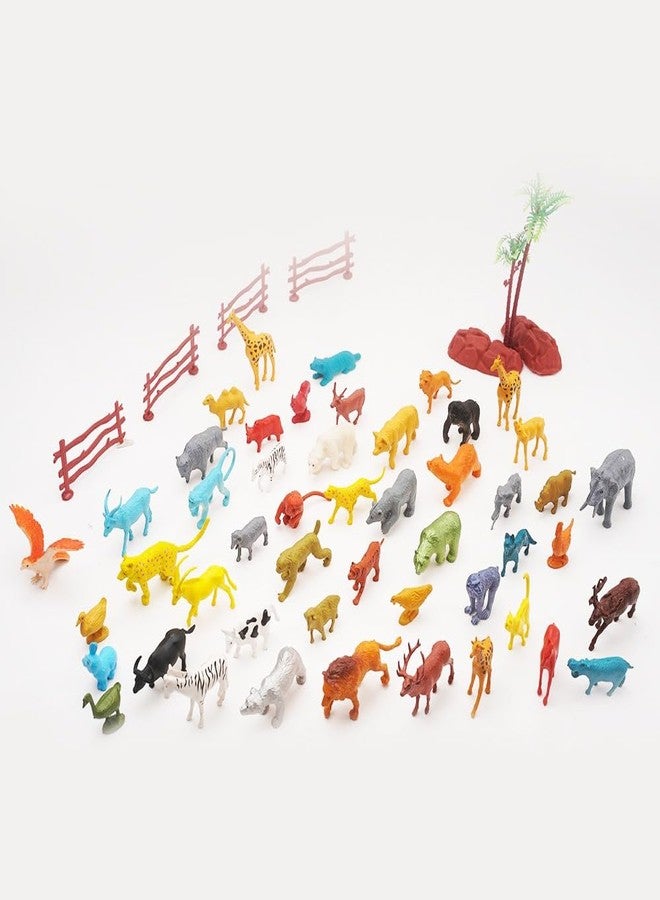 ToyMagic Animal Set 58Pcs | Includes 50 Realistic Animal Figurines and Accessories | Perfect for Educational Play and Imaginative Adventures | Ideal for Kids Aged 3 and Above - Image 1